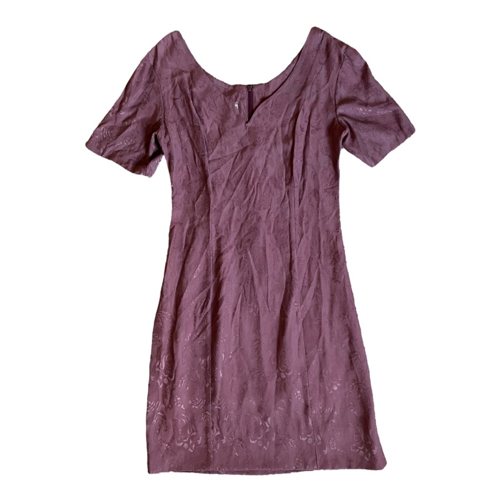 Vintage Mica Burgundy Red Floral Dress Women’s Size Small